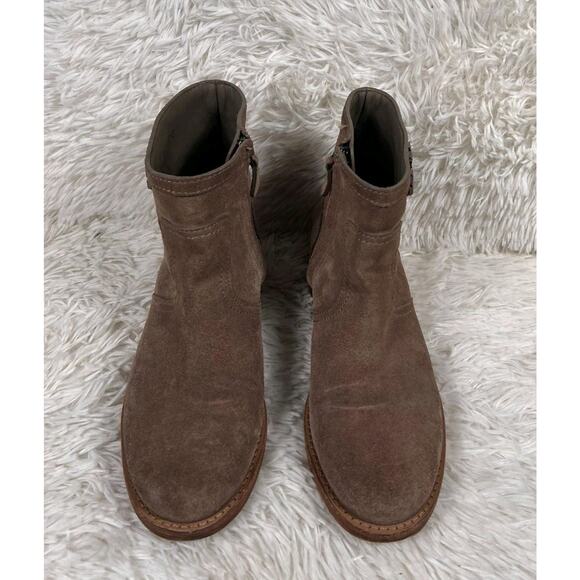 Tory Burch Womens Eloise Short Brown Suede Zip Up Booties Ankle Boots Sz 7M READ - Picture 3 of 11